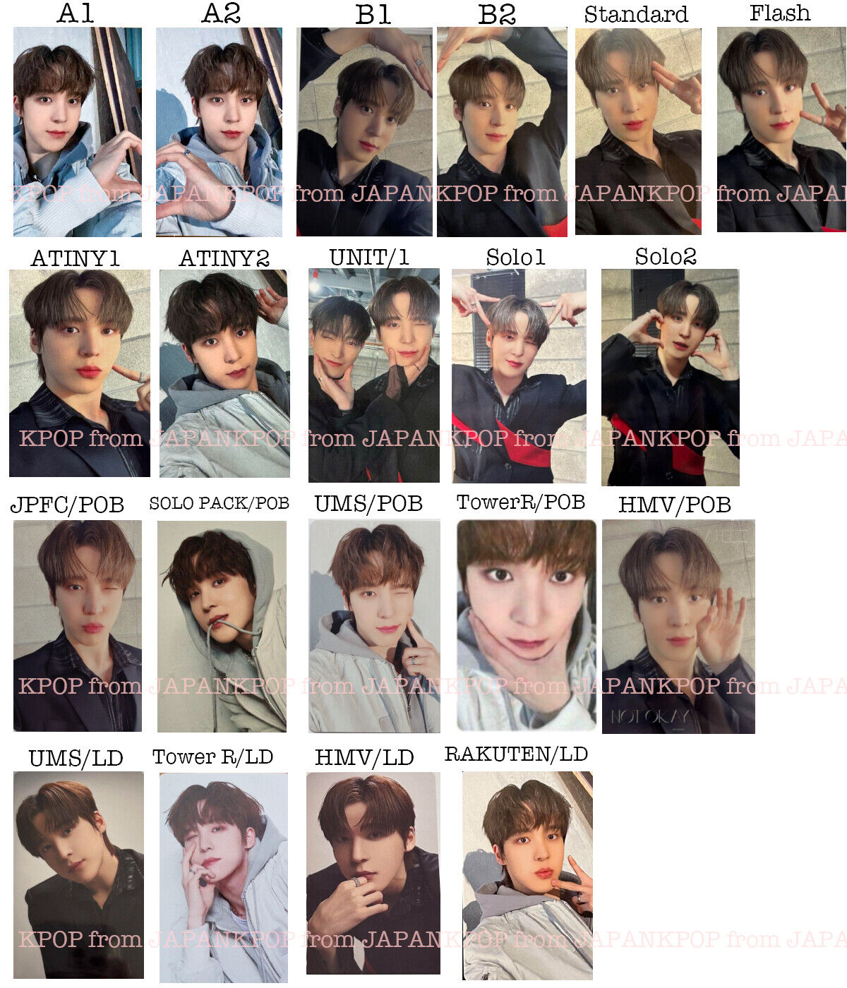 YUNHO ATEEZ NOT OKAY Photocard ATINY JPFC UMS Tower records HMV Lucky –  world-store