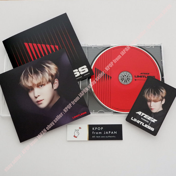 Chaqueta cambiadora oficial ATEEZ Limitless + CD estándar + tarjeta fotográfica de cupón HMV 