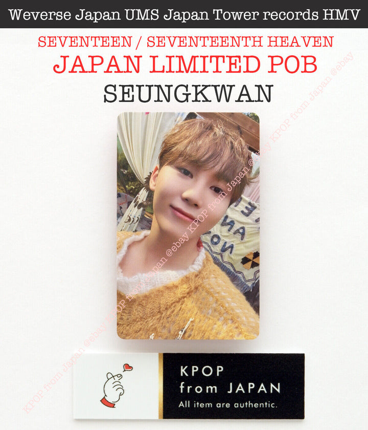 SEUNGKWAN SEVENTEEN SEVENTEENTH HEAVEN JAPAN POB Photocard CARAT weverse UMS HMV