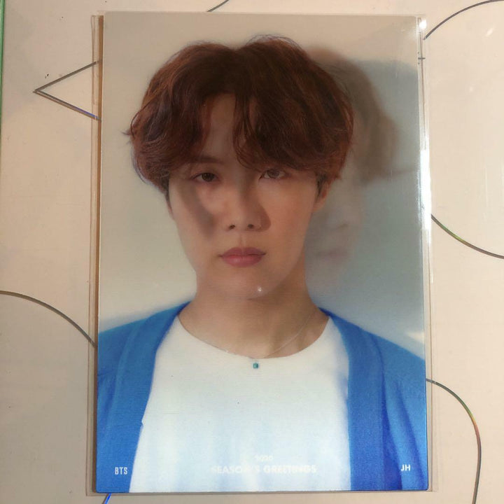 TARJETA FOTO LENTICULAR DE SALUDOS DE LA TEMPORADA 2020 OFICIAL DE BTS Jungkook V JIMIN SUGA 