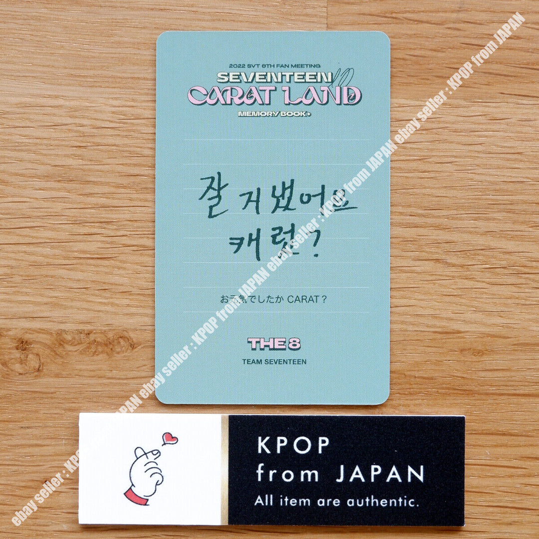 DIECISIETE en CARAT LAND MEMORY BOOK DVD Tarjeta fotográfica oficial 2022 SVT FAN MEETING 