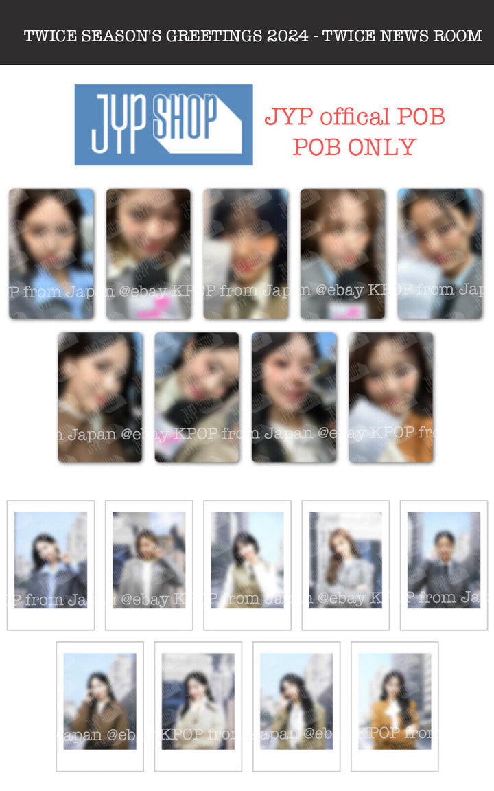 PRE TWICE Saludos de temporada 2024 SALA DE NOTICIAS JYP POB SOLAMENTE Tarjeta fotográfica Polaroid 