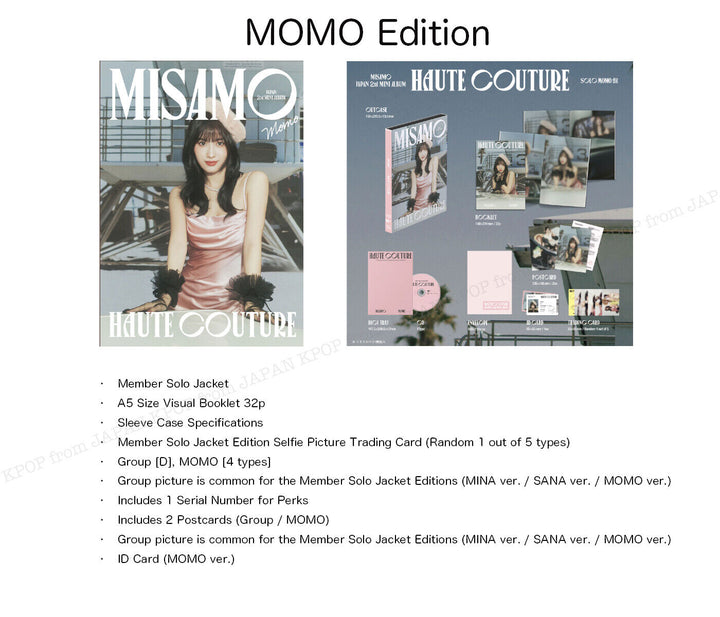 PRE MISAMO HAUTE COUTUR 2ND ALBUM JAPAN MINA SANA MOMO ONCE DELUXE HMV POB TWICE