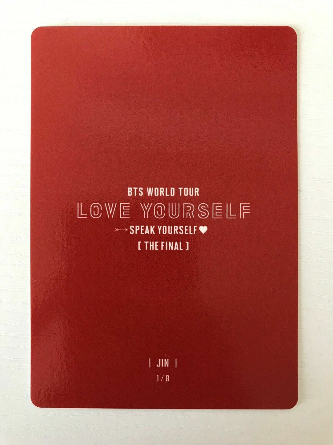 BTS Official Mini Photocard JIN SPEAK YOURSELF THE FINAL in Seoul 2019