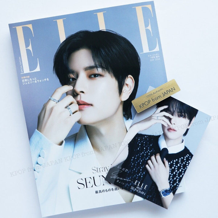 ELLE JAPON Jul 2024 + SEUNGMIN Official Postcard set Stray Kids Japan