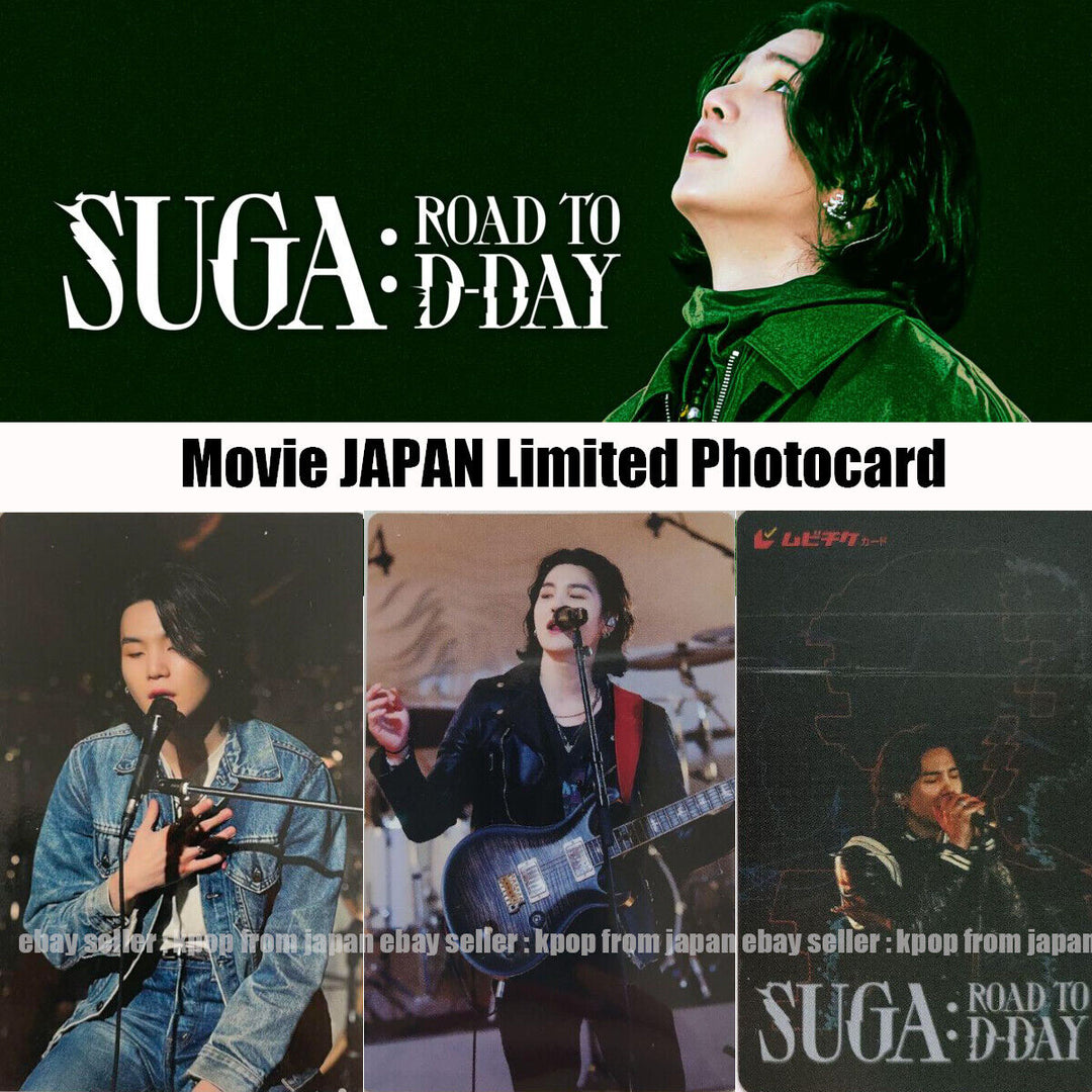 SUGA ROAD TO D-DAY Movie JAPAN Tarjeta fotográfica oficial limitada 1.a 2.a tarjeta fotográfica POB 