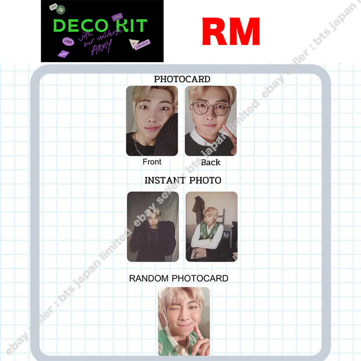 BTS RM DECO KIT Cámara instantánea aleatoria Impresión a doble cara Photocard PCS 