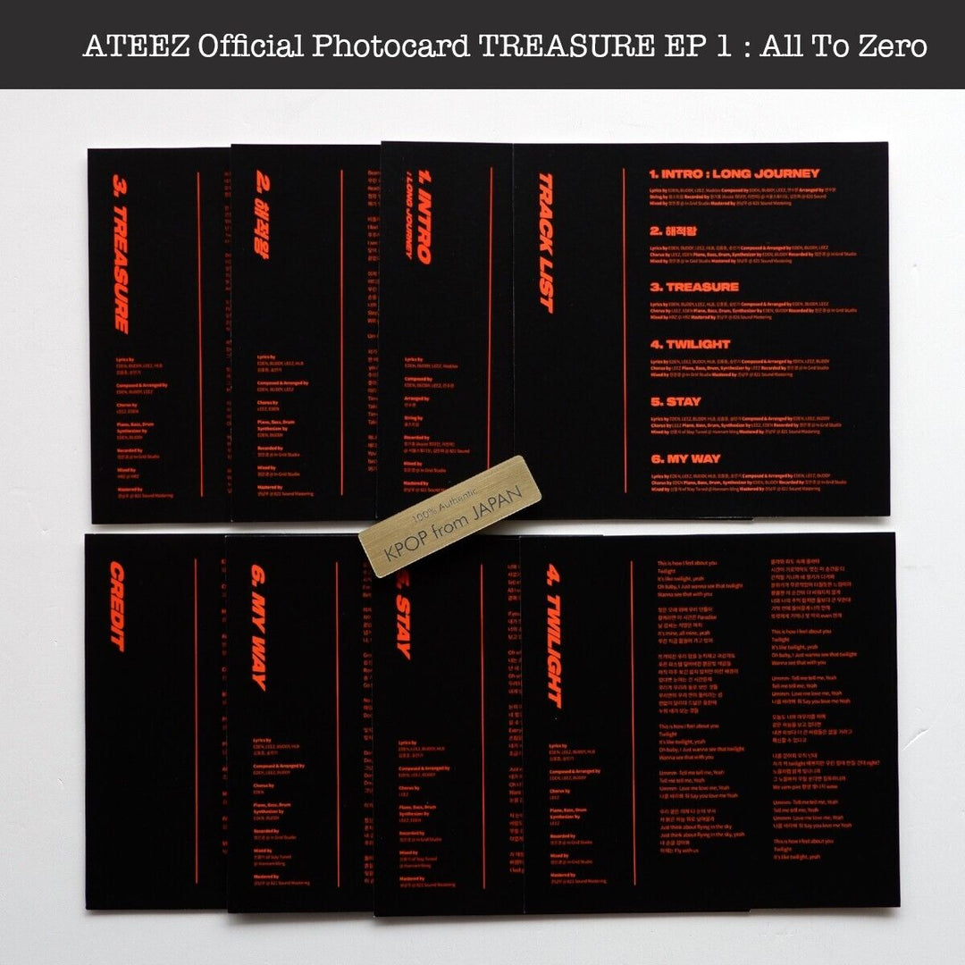 WOOYOUNG ATEEZ TREASURE EP 1 : All To Zero ver. Album + Photocard set