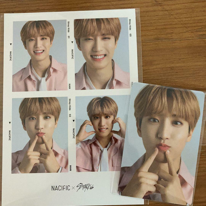 Stray Kids Han NACIFIC Beneficios Tarjeta fotográfica oficial de 4 cortes Tarjeta fotográfica PC 