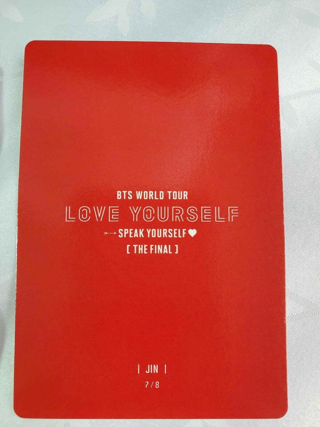 Mini tarjeta fotográfica oficial de BTS JIN SPEAK YOURSELF THE FINAL en Seúl 2019 