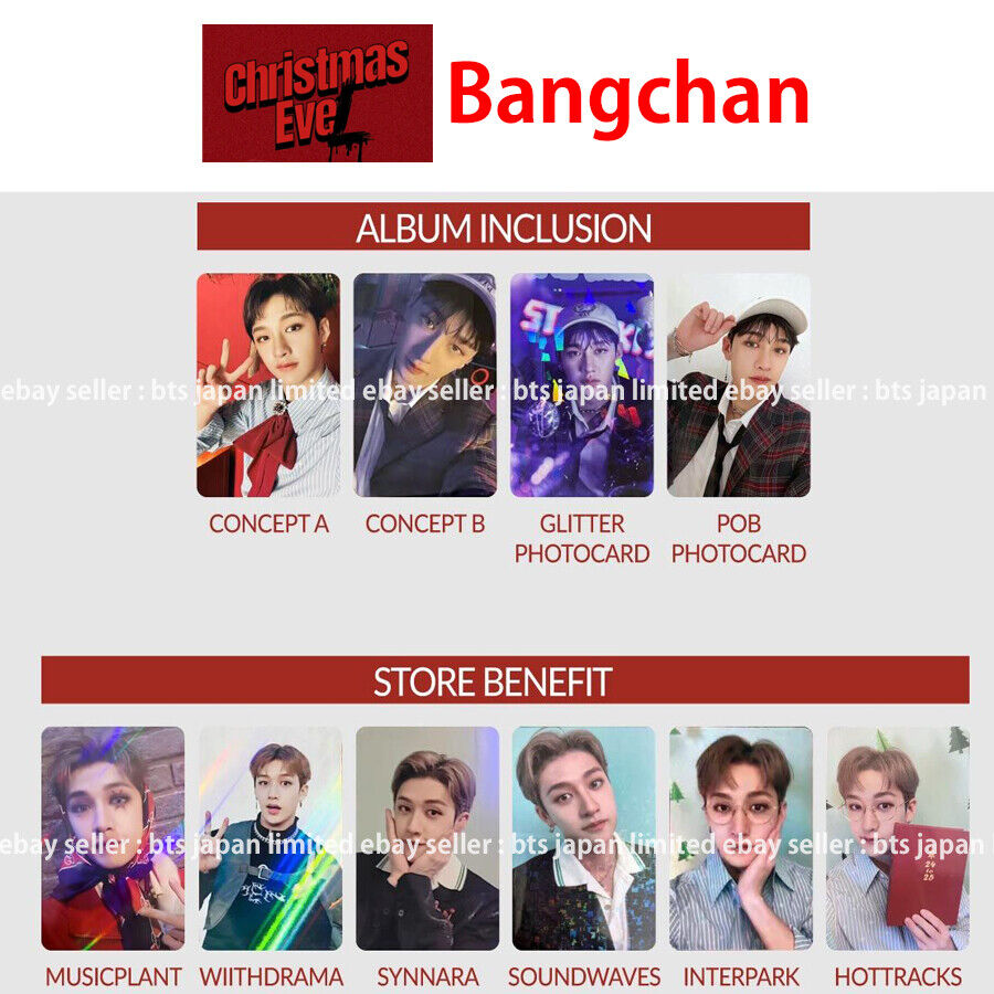 Stray Kids Bang Chan Christmas EveL Official Photocard CONCEPT GLITTER POB PC