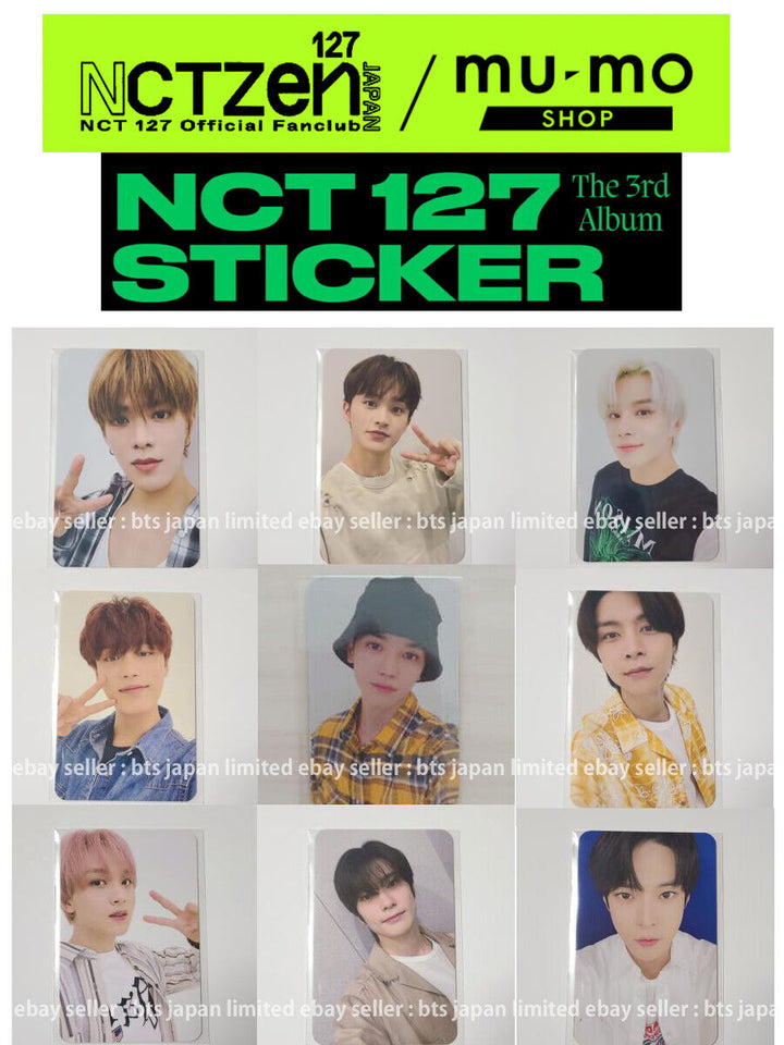 NCT 127 Pegatina tienda mu-mo Tarjeta fotográfica oficial Japón beneficio limitado 