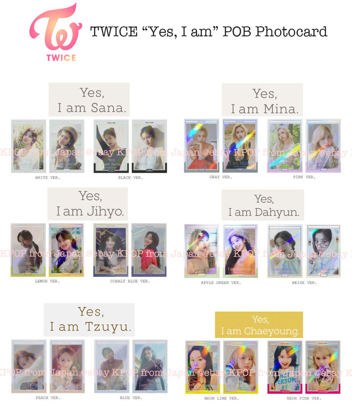 TWICE Yes I am Photocard Mina Sana Dahyun Jihyo Tzuyu Chaeyoung