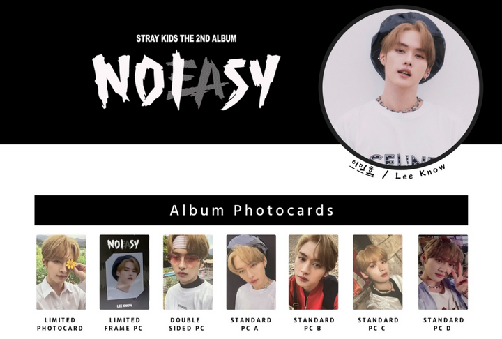 Stray kids Lee Know NOEASY NOISY Official Photo card PC photocard Leeknow