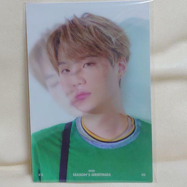 TARJETA FOTO LENTICULAR DE SALUDOS DE LA TEMPORADA 2020 OFICIAL DE BTS Jungkook V JIMIN SUGA 