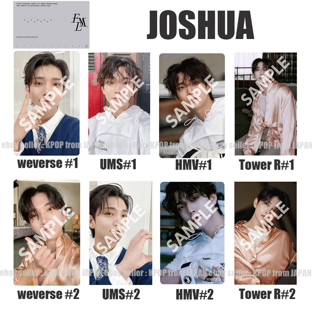 JOSHUA SEVENTEEN FML POB tarjeta fotográfica CARAT weverse UMS HMV Tower records 