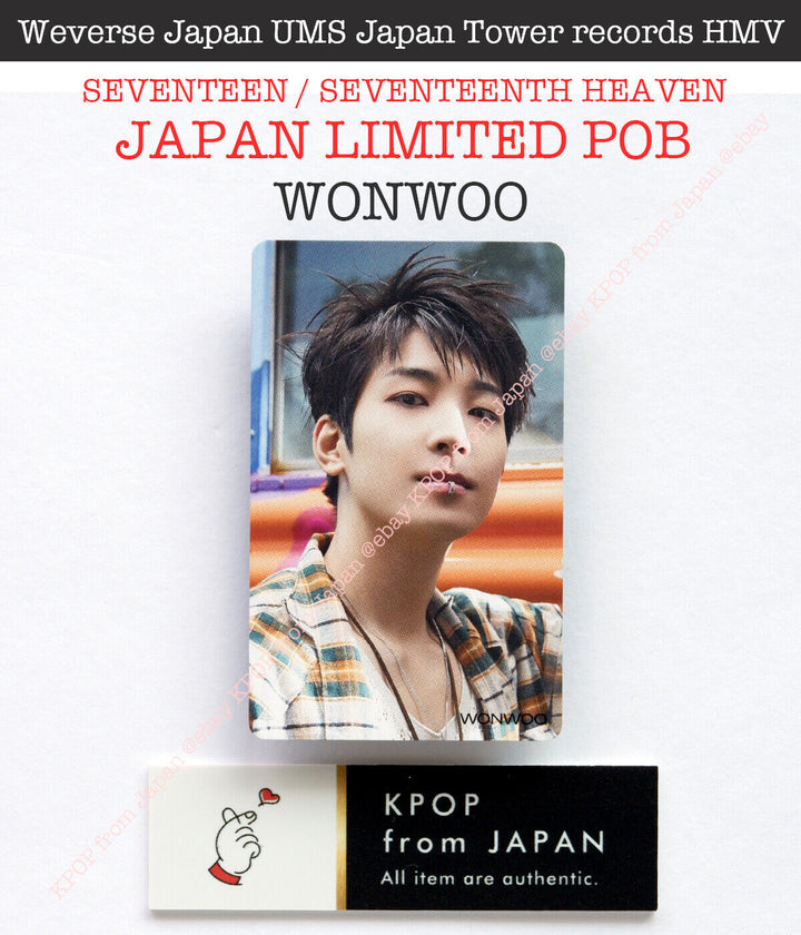 WONWOO SEVENTEEN SEVENTEENTH HEAVEN JAPAN POB Photocard CARAT weverse UMS HMV