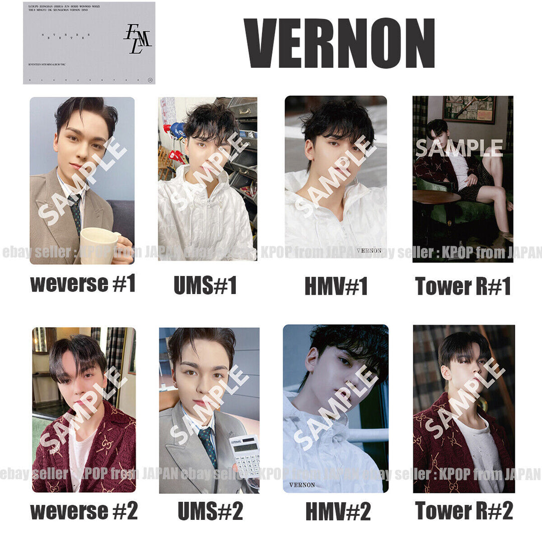 VERNON SEVENTEEN FML POB tarjeta fotográfica CARAT weverse UMS HMV Torre R 