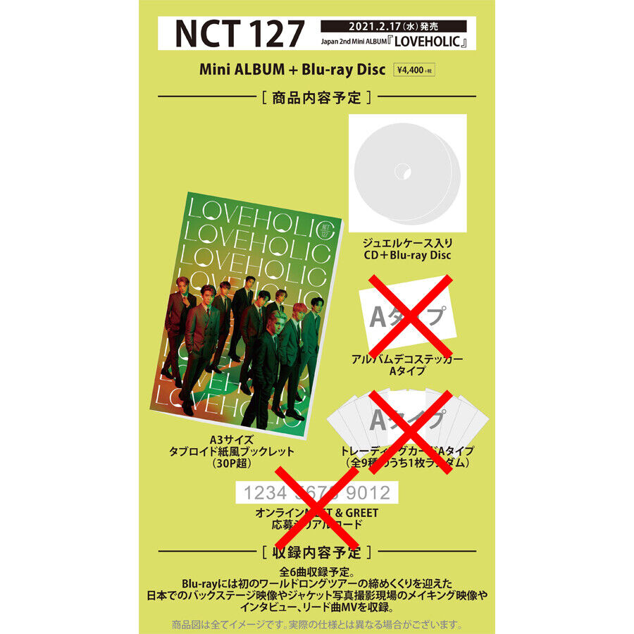 NCT 127 LOVEHOLIC Not with Photocard & Sticker TAEYONG HAECHAN JAEHYUN