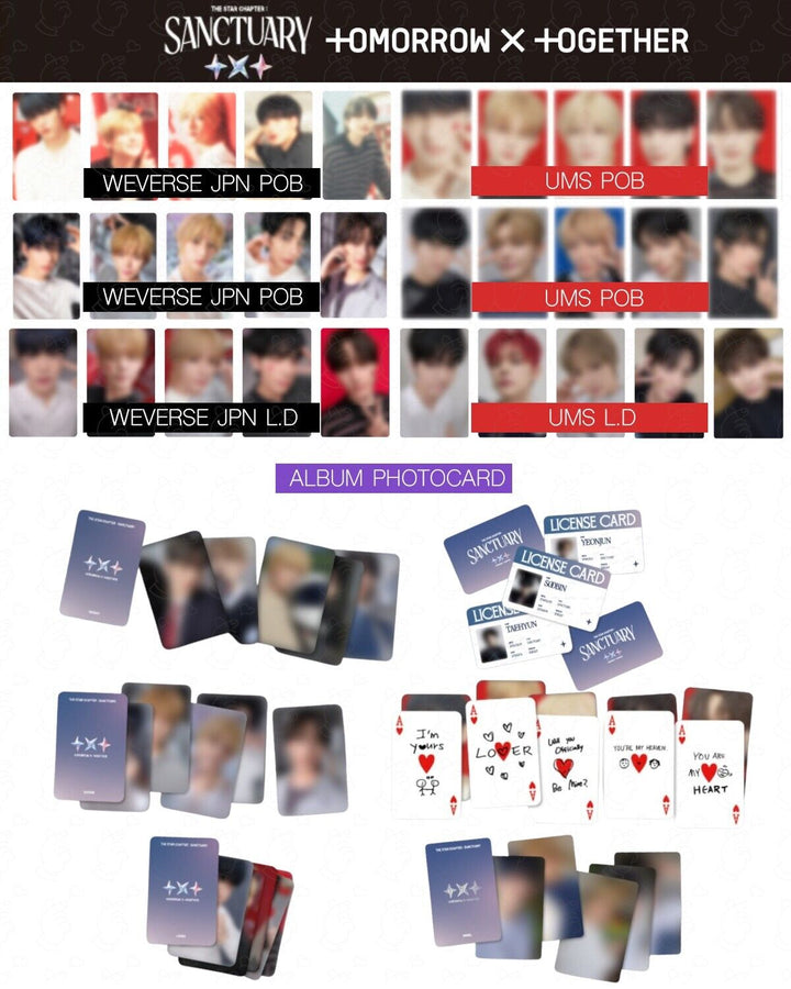 TXT THE STAR CHAPTER SANCTUARY ALBUM JAPAN POB LUCKY DRAW PHOTOCARD WEVERSE