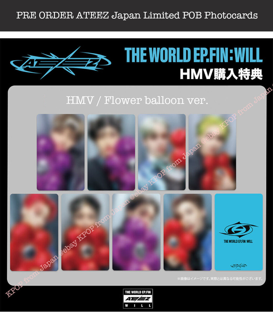 ATEEZ THE WORLD EP.FIN : WILL Japan POB Official Photocard Tower record HMV JPFC