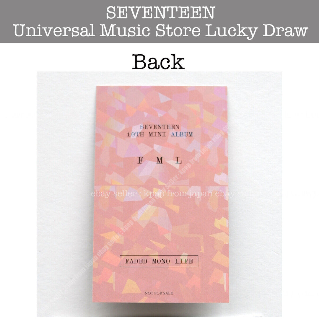 SEVENTEEN FML UMS Lucky draw official photocard Universal Music Store Photo card