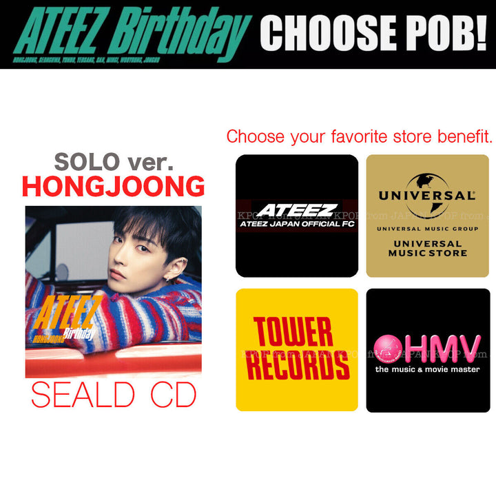 PRE ATEEZ JAPAN Birthday SEALD CD + STORE POB ATINY JPFC TOWER RECORD HMV SOLO