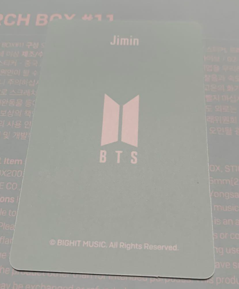 BTS MERCH BOX #11 Tarjeta fotográfica oficial PC 7 RM JIN SUGA J-HOPE JIMIN V JUNGKOOK 