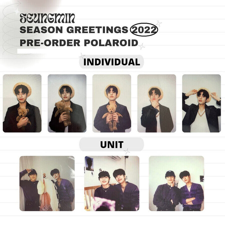 Stray Kids seungmin Season's Greeting 2022 Official POB Polaroid Photocard SKZ