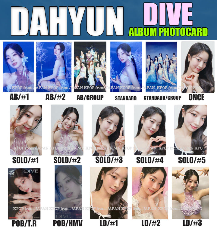 DAHYUN TWICE Japan DIVE Photocard POB Tower record HMV ONCE SOLO Lucky draw