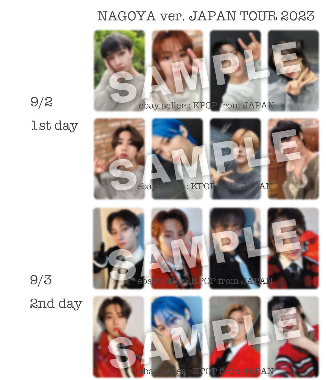 Stray Kids 5-STAR Dome Tour 2023 NAGOYA 1er 2do día Tarjeta fotográfica limitada 