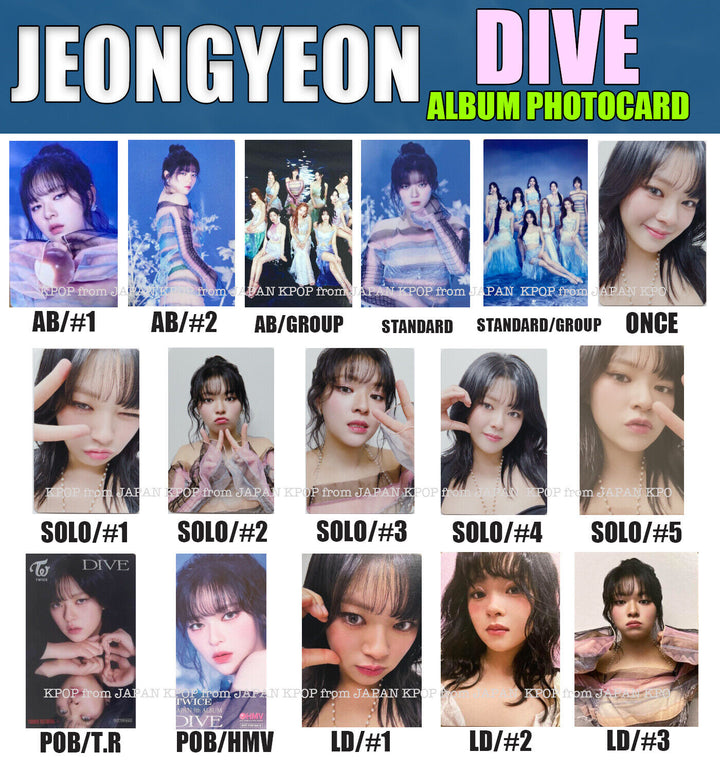 JEONGYEON TWICE Japan DIVE Photocard POB Tower record HMV ONCE SOLO Lucky draw