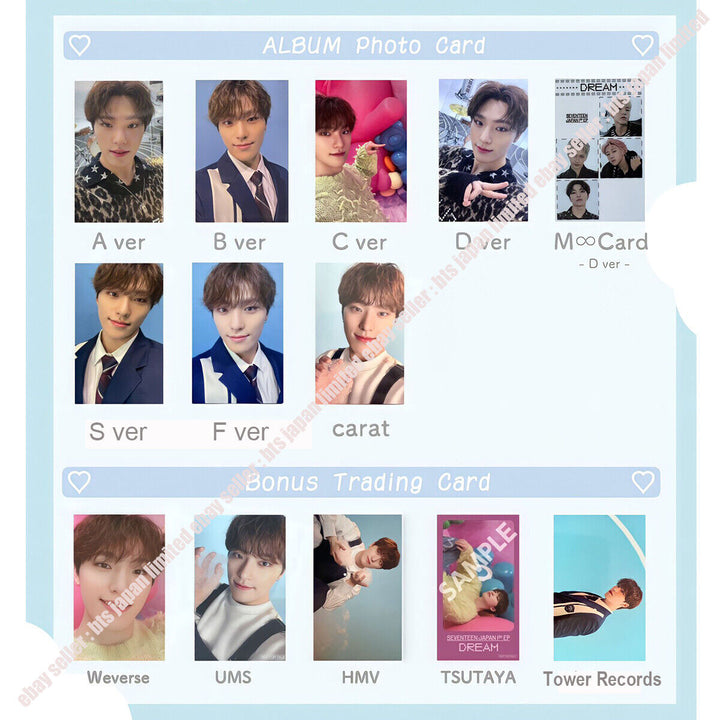 SEVENTEEN Dino DREAM Limited Tarjeta fotográfica oficial ABCDSF CARAT Fan club PC 