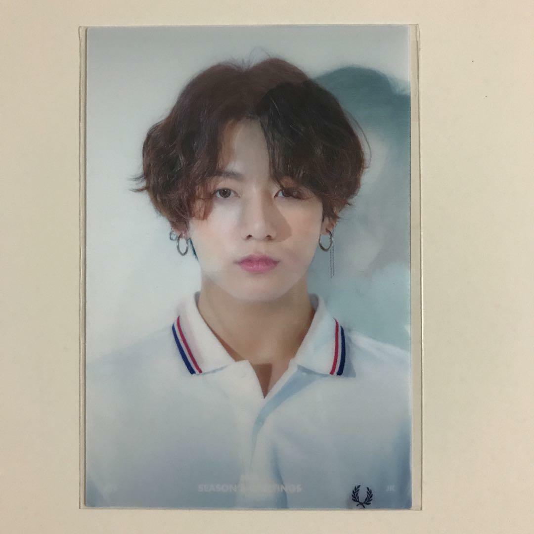 TARJETA FOTO LENTICULAR DE SALUDOS DE LA TEMPORADA 2020 OFICIAL DE BTS Jungkook V JIMIN SUGA 