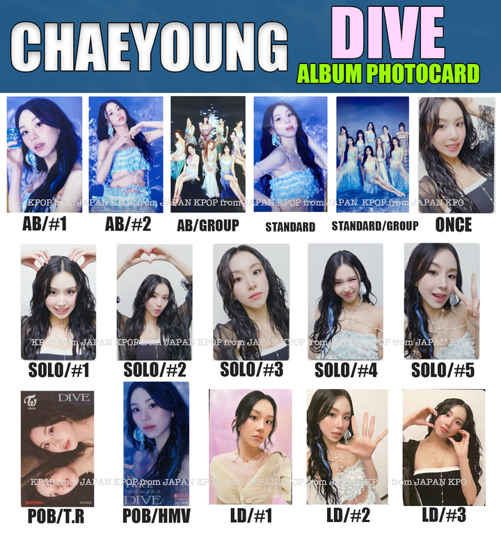 CHAEYOUNG TWICE Japan DIVE Photocard POB Tower record HMV ONCE SOLO Lucky draw