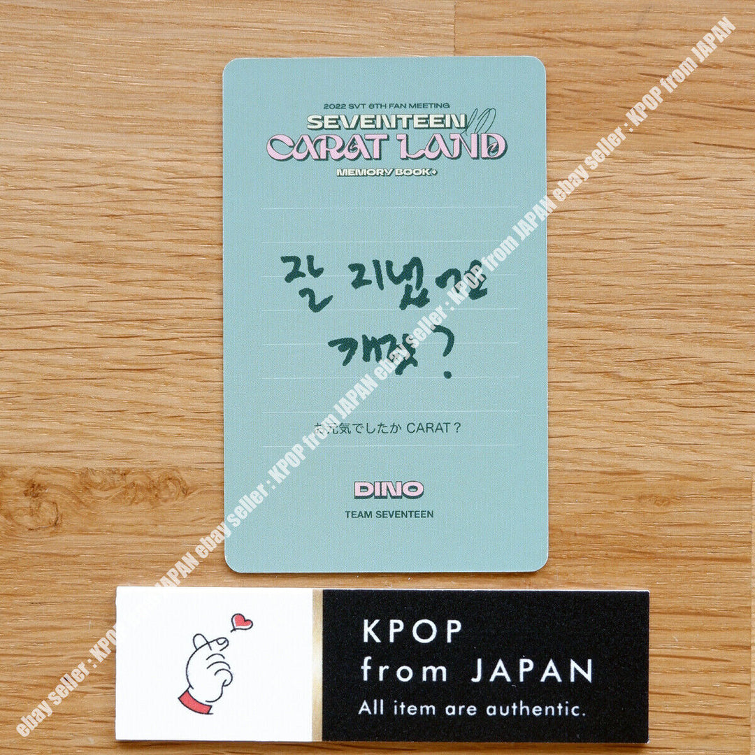 DIECISIETE en CARAT LAND MEMORY BOOK DVD Tarjeta fotográfica oficial 2022 SVT FAN MEETING 