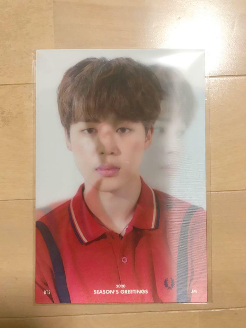 TARJETA FOTO LENTICULAR DE SALUDOS DE LA TEMPORADA 2020 OFICIAL DE BTS Jungkook V JIMIN SUGA 