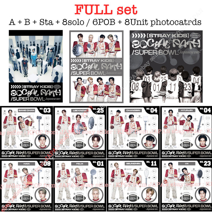 Álbum de tarjetas fotográficas de Stray Kids Social Path JAPAN AB Standard Solo FC POB Unit 