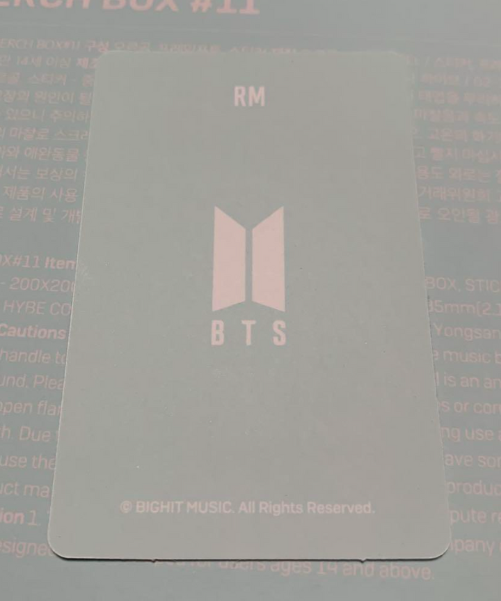 BTS MERCH BOX #11 Official photocard PC 7 RM JIN SUGA J-HOPE JIMIN V JUNGKOOK