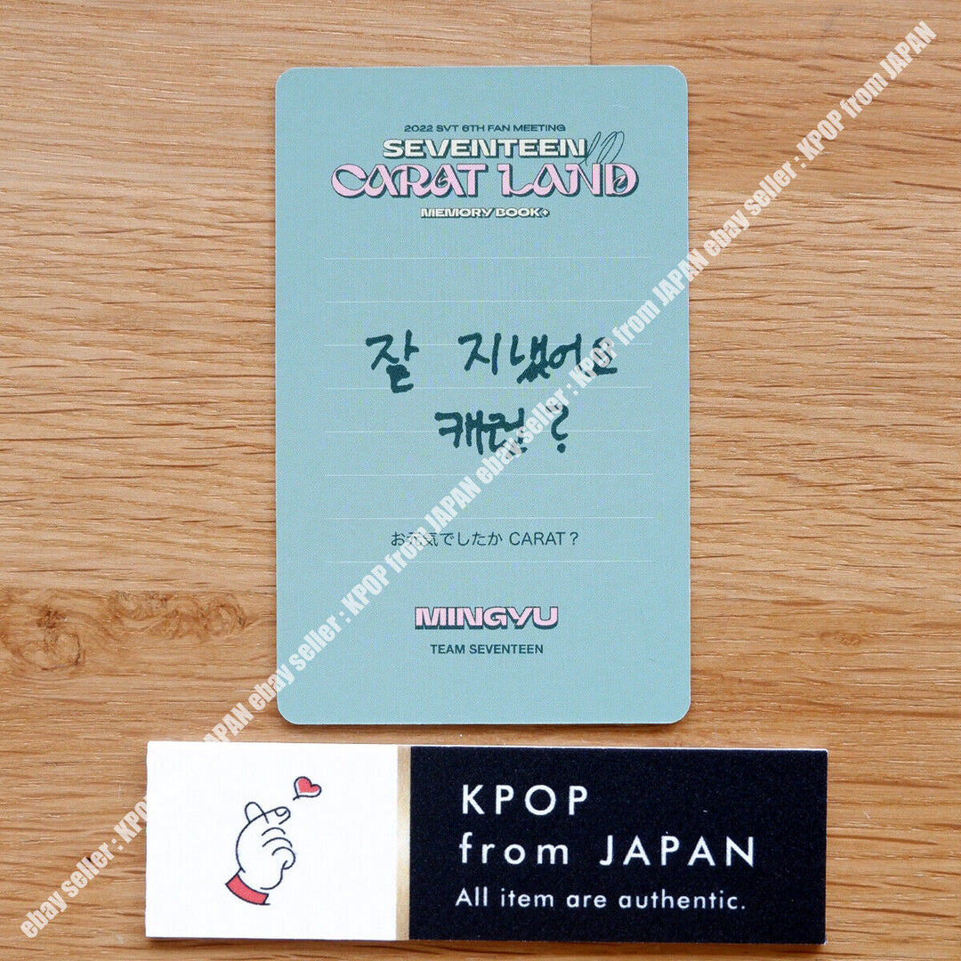 SEVENTEEN in CARAT LAND MEMORY BOOK DVD Official photocard 2022 SVT FAN MEETING