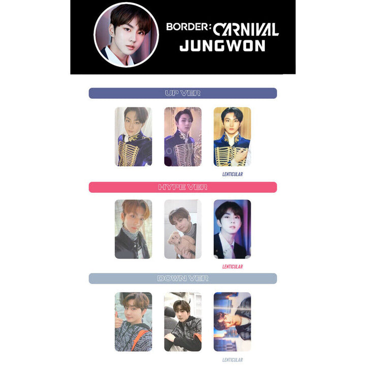 ENHYPEN JUNGWON Tarjeta fotográfica oficial Border: Carnival Photocard PC 