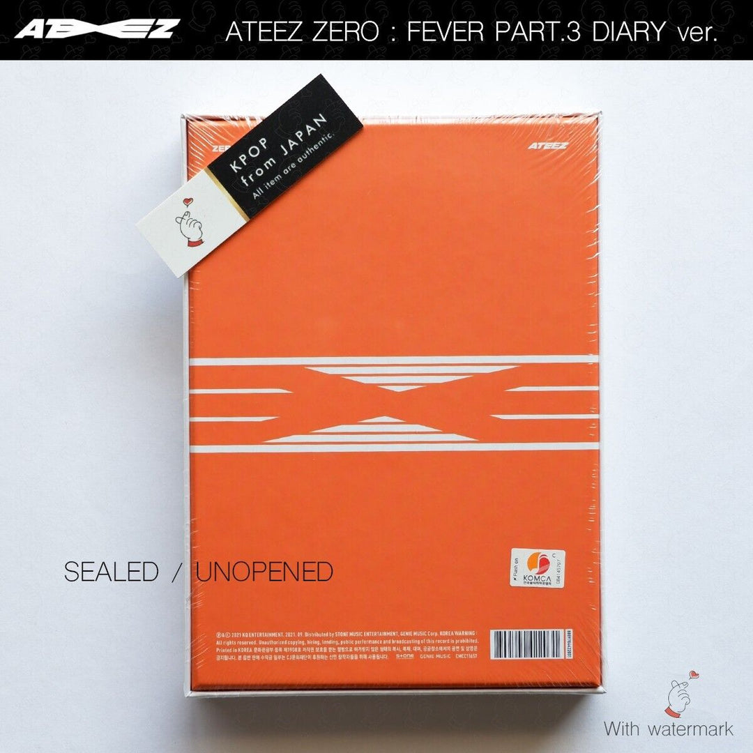 SEALED ATEEZ Zero Fever Part.3 A ver. Z ver. DIARY ver. 3Types Full Set