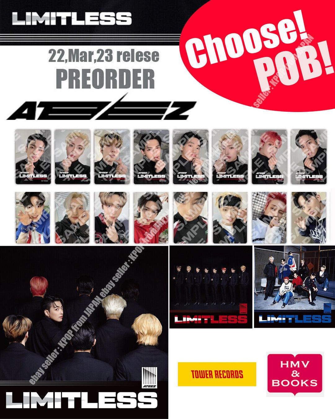 ATEEZ Limitless POB Tower sin abrir registra HMV Limited AB ATINY Fanclub FC JPFC 