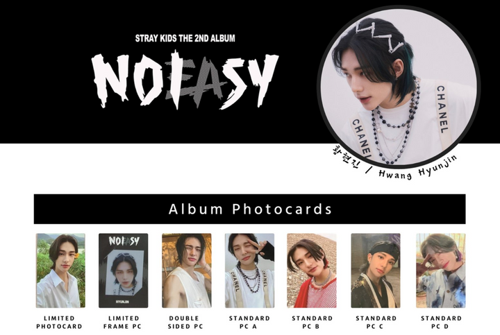 Stray kids Hyunjin NOEASY NOISY Official Photo card PC photocard