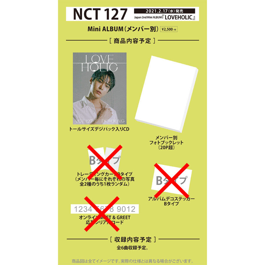 NCT 127 LOVEHOLIC Not with Photocard & Sticker TAEYONG HAECHAN JAEHYUN