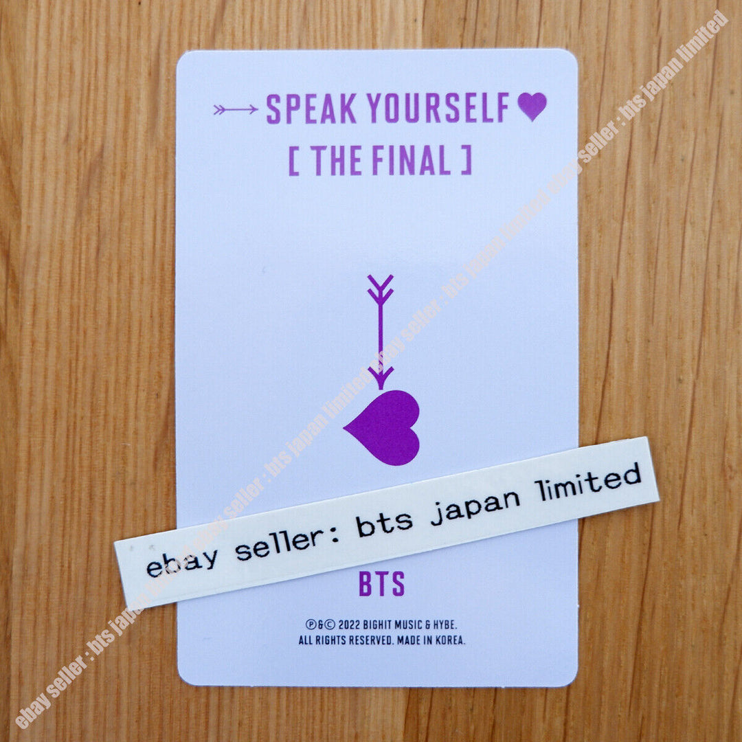 BTS Love Yourself SYS Final DIGITAL CODE Photocard RM JIN SUGA JIMIN V JUNGKOOK