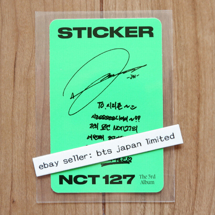 NCT 127 JUNGWOO Sticker Official Photocard Photo card PC NCT127