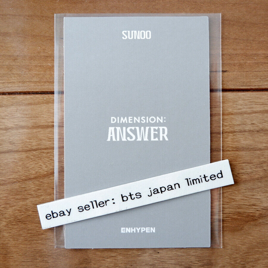 ENHYPEN Sunoo Repackage DIMENSION : ANSWER NO YET Official Photo card weverse