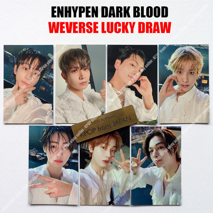 ENHYPEN DARK BLOOD Weverse UMS Japón limitado Sorteo de la suerte Tarjeta fotográfica oficial POB 