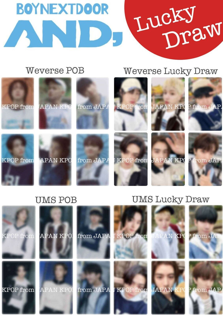 PRE BOYNEXTDOOR AND, Japan POB Benefit Lucky draw Photocard weverse UMS